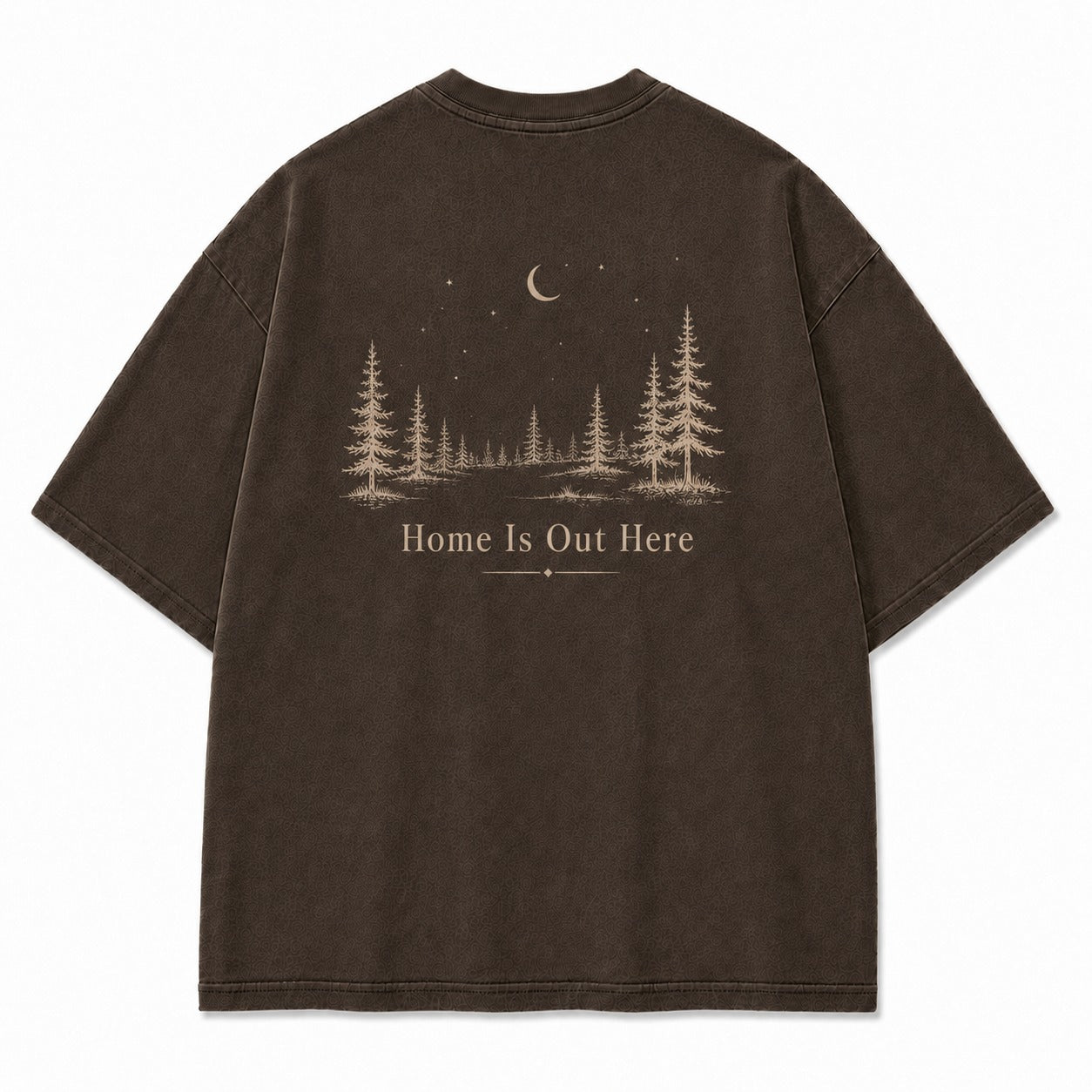 Home Is Out Here Minimalist Forest Tee