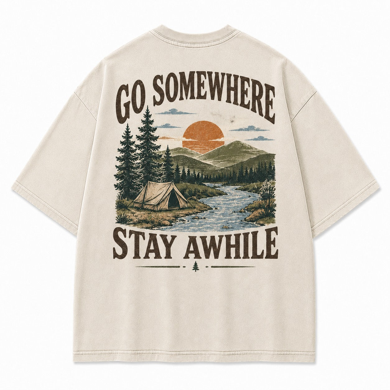Go Somewhere Stay Awhile Washed T-Shirt