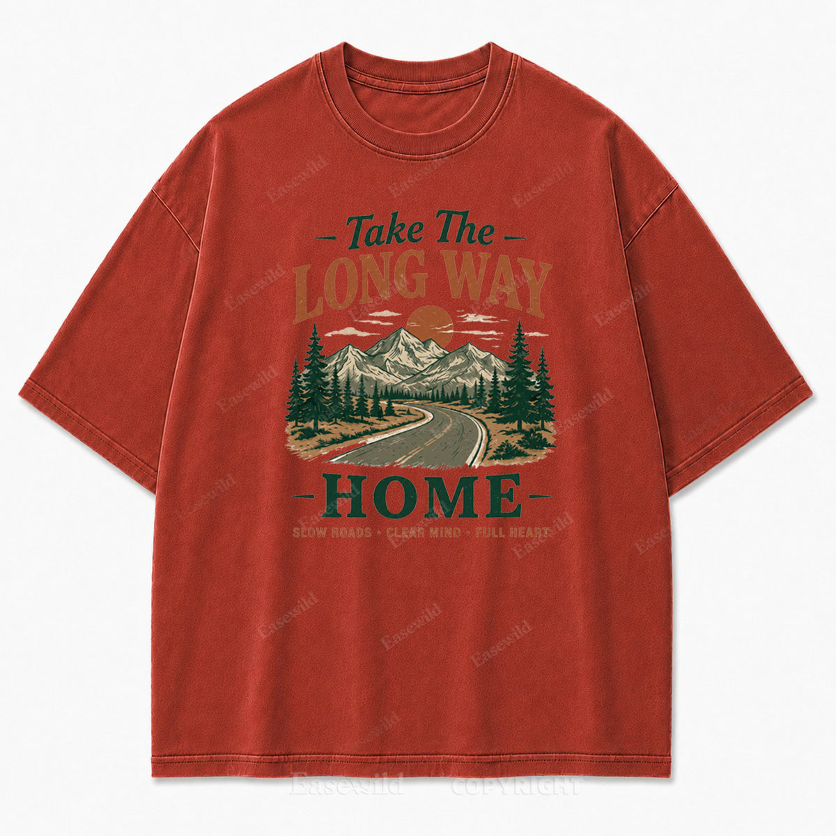 Take the Long Way Home Washed Print Tee