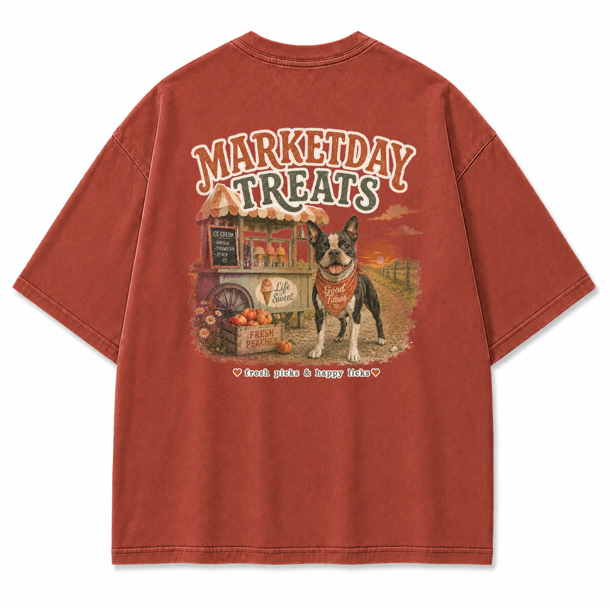 Marketday Treats Boston Terrier Graphic T-Shirt
