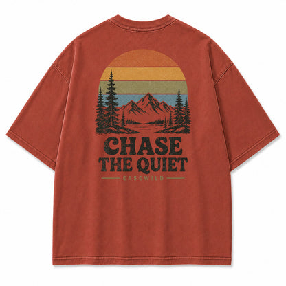 Vintage Berg Sonnenuntergang Grafik T-Shirt
