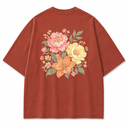 Sunlit Garden Floral Graphic T-Shirt