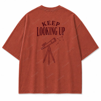 Keep Looking Up Graphic Back Print Tee