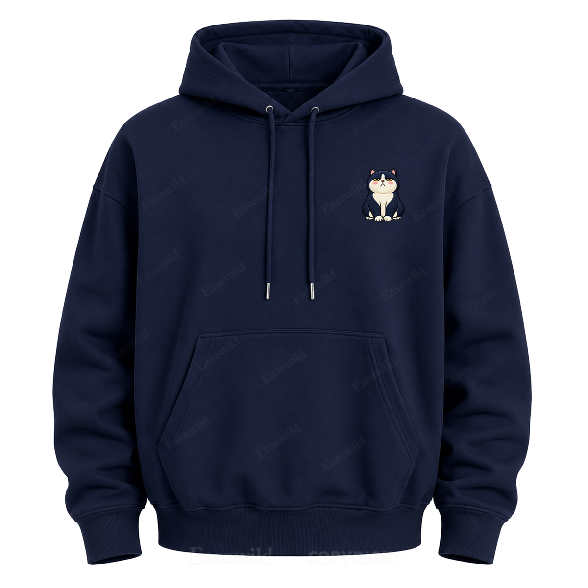 Moody Cat Crew Graphic Hoodie