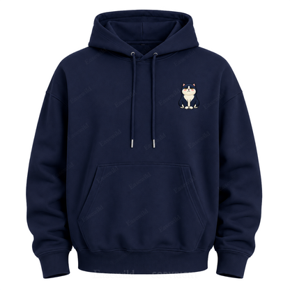 Moody Cat Crew Graphic Hoodie