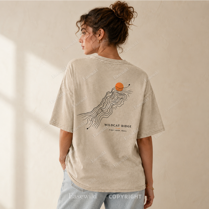 Wildcat Ridge Trail Washed Back Print Tee