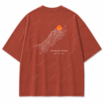 Wildcat Ridge Trail Washed Back Print Tee