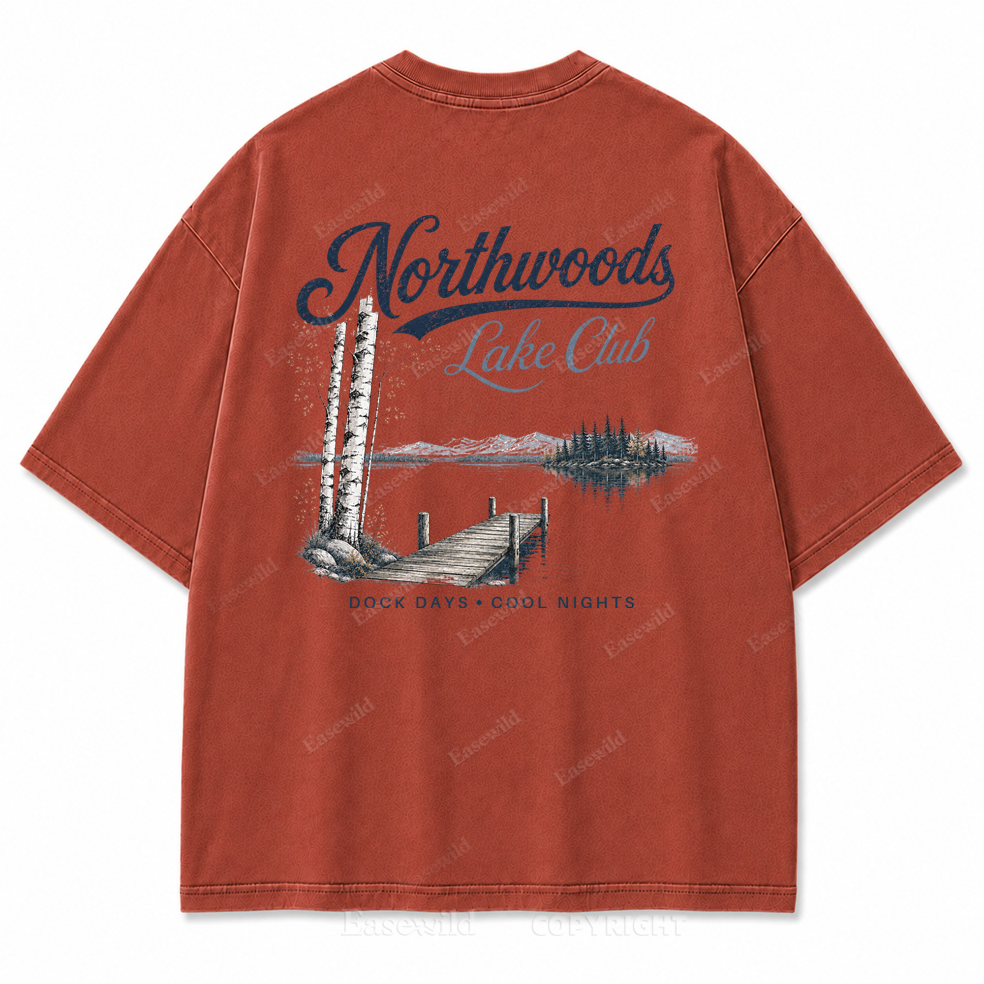 Northwoods Lake Club Vintage Washed Back Print Tee