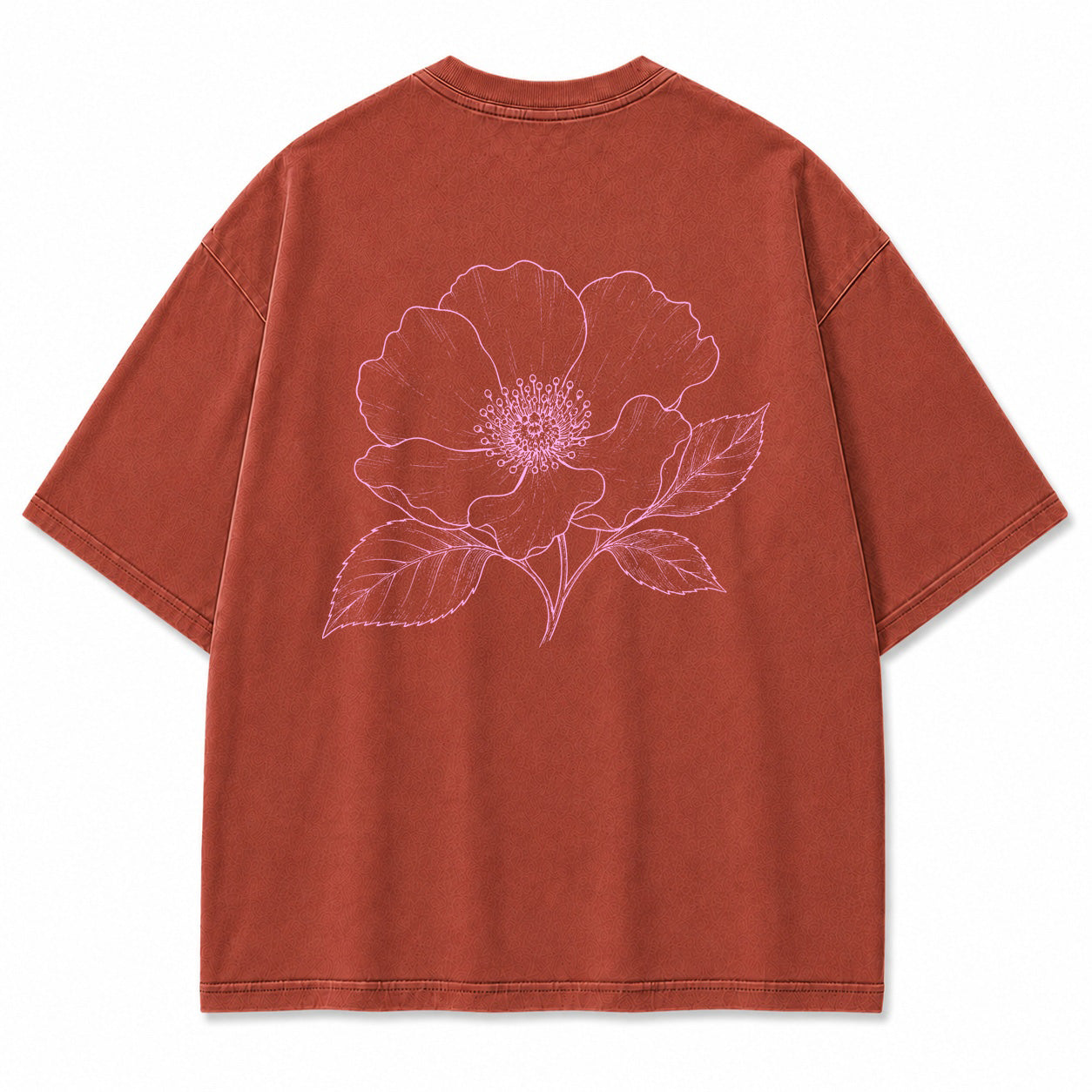 Blue Line Flower Graphic T-Shirt