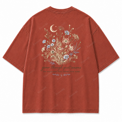 Grow Through Quiet Seasons Washed Back Print Tee