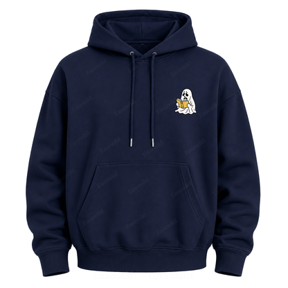 Lonely Ghost Reading Human Stories Graphic Hoodie