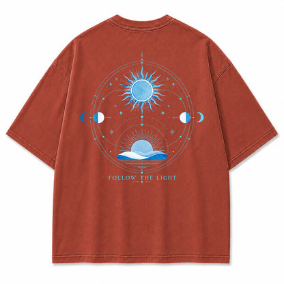 Follow The Light Solar Compass Graphic T-Shirt