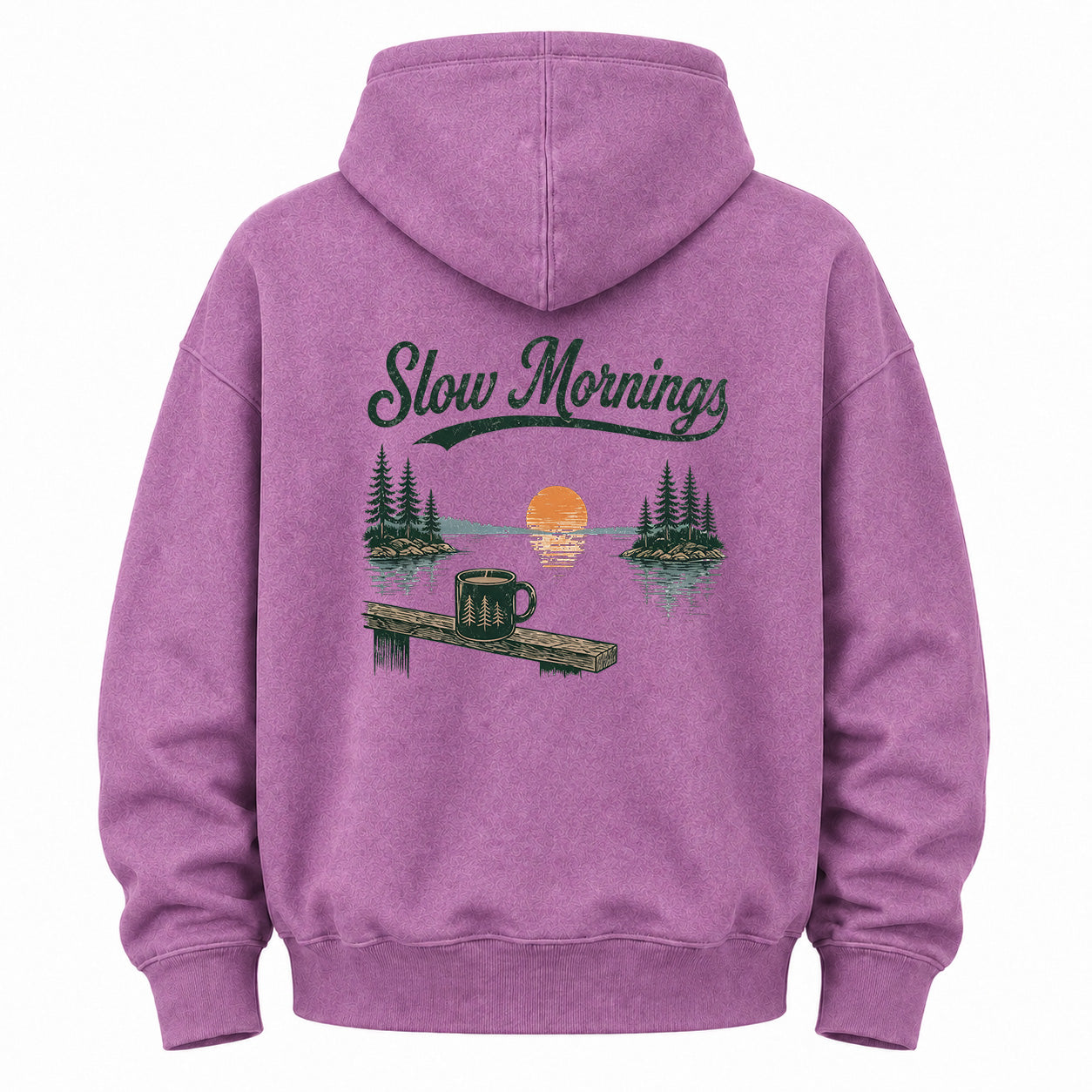 Slow Mornings Graphic Washed Hoodie