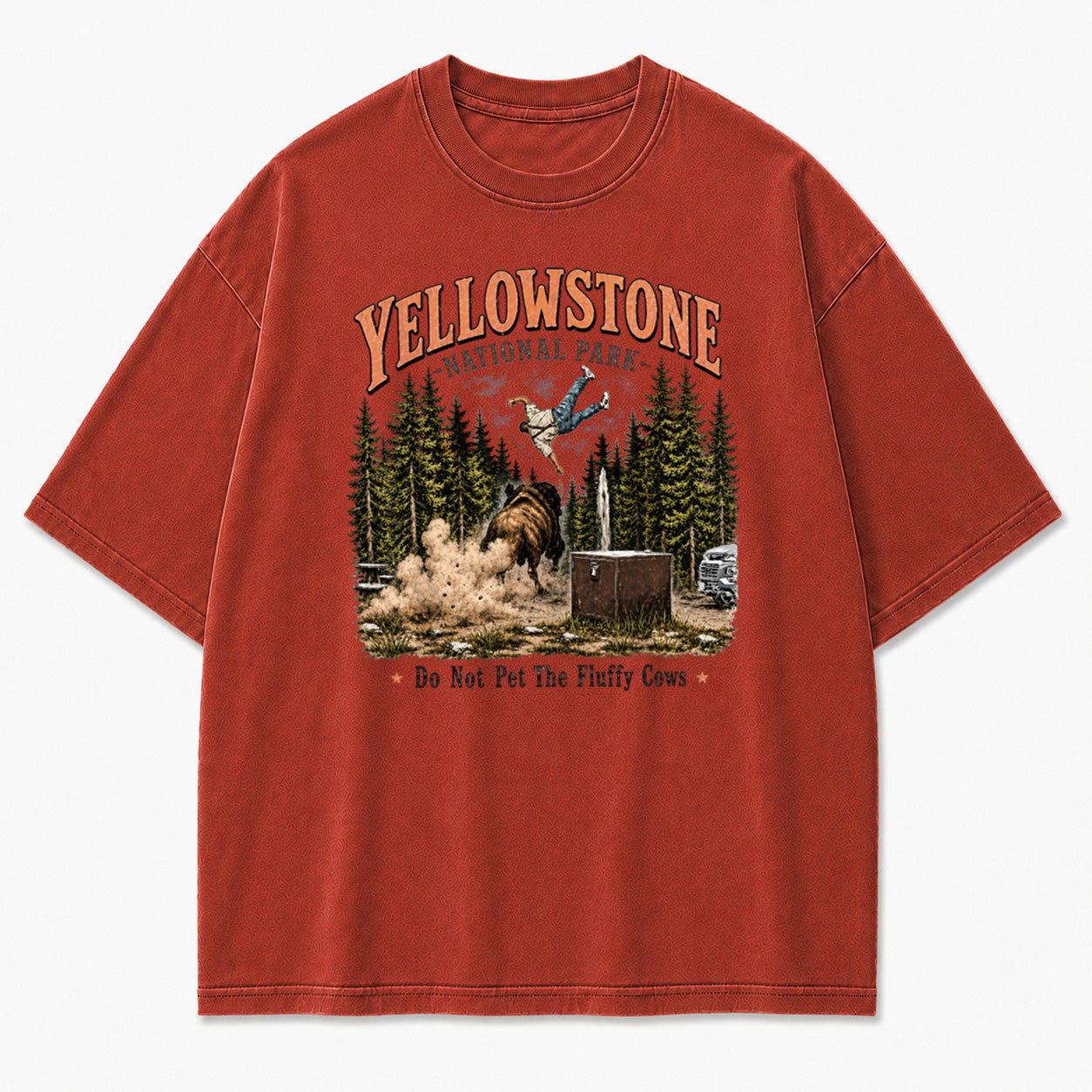 Yellowstone Fluffy Cows Bison Graphic T-Shirt