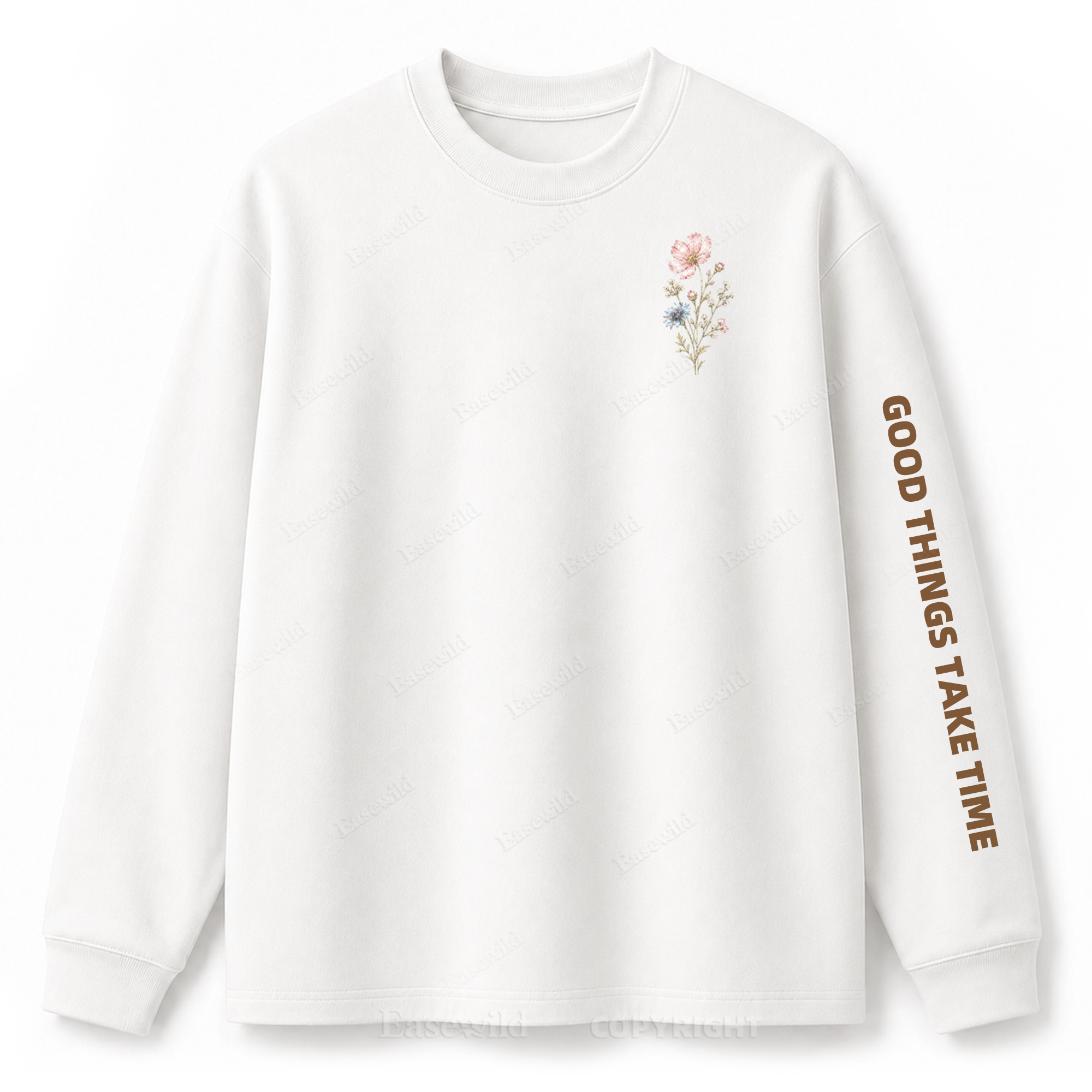 Langarmshirt mit „Keep Growing Wildflower Graphic“-Aufdruck