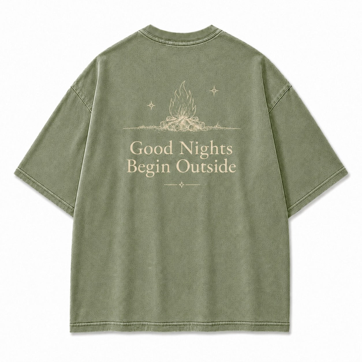 Good Nights Begin Outside Minimalist Campfire Tee