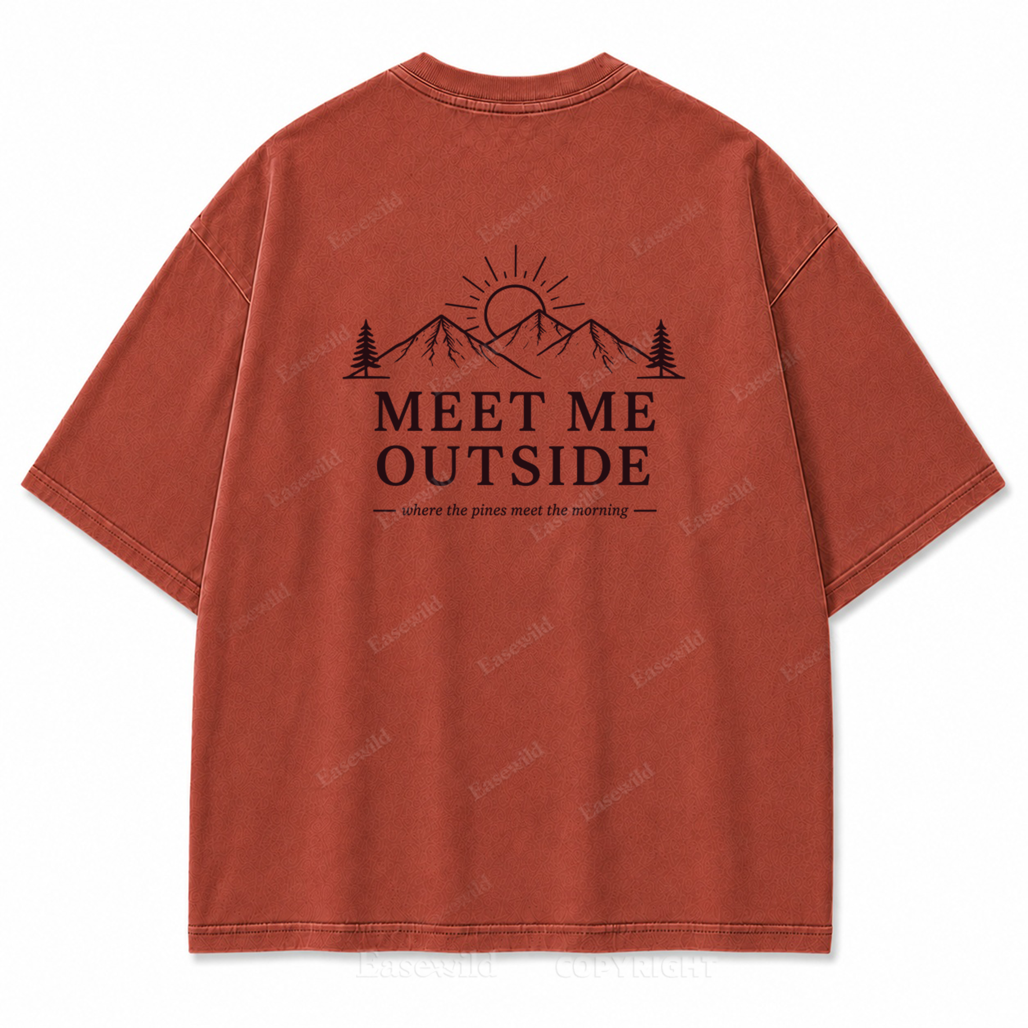Meet Me Outside Sunrise Washed Back Print Tee