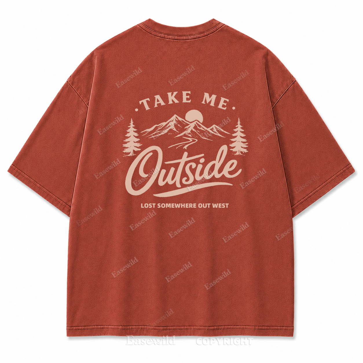 Take Me Outside Vintage Outdoor Washed Back Print Tee