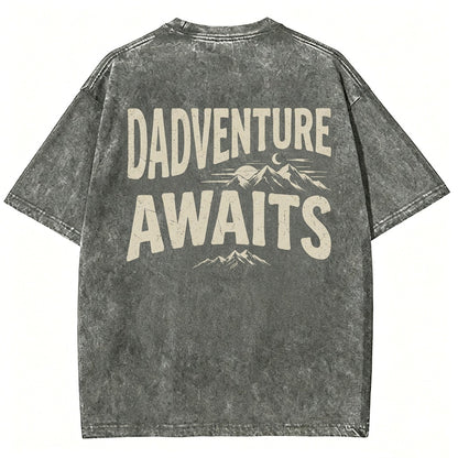 Adventure Begins With Dad Washed T-Shirt