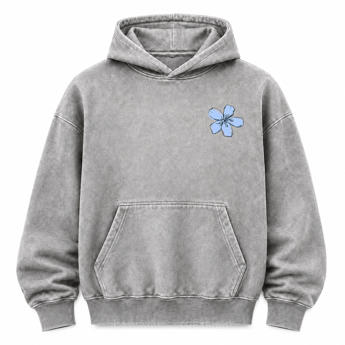 Simple Is Always In Style Floral Washed Graphic Hoodie