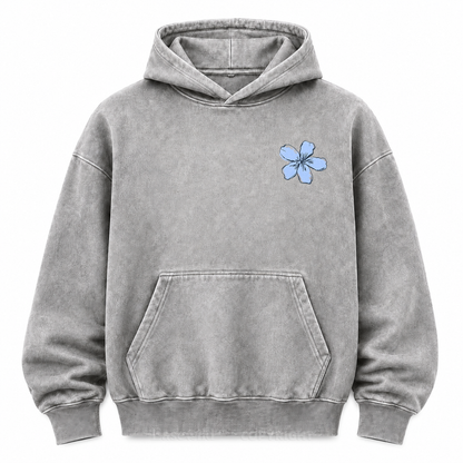 Simple Is Always In Style Floral Washed Graphic Hoodie