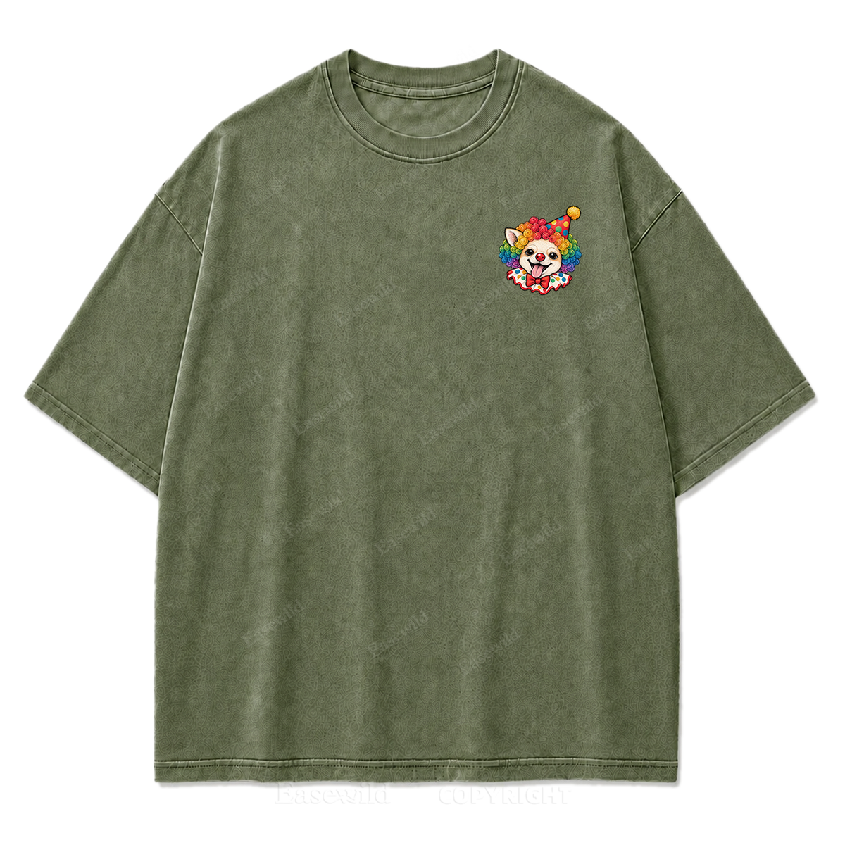 Spooky But Make It Cute Chihuahua Clown Washed Graphic T-Shirt