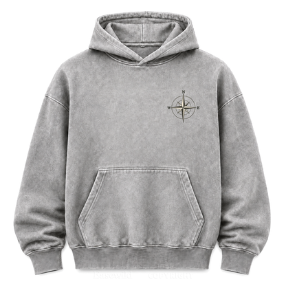 Make Your Own North Mountain Compass Washed Graphic Hoodie