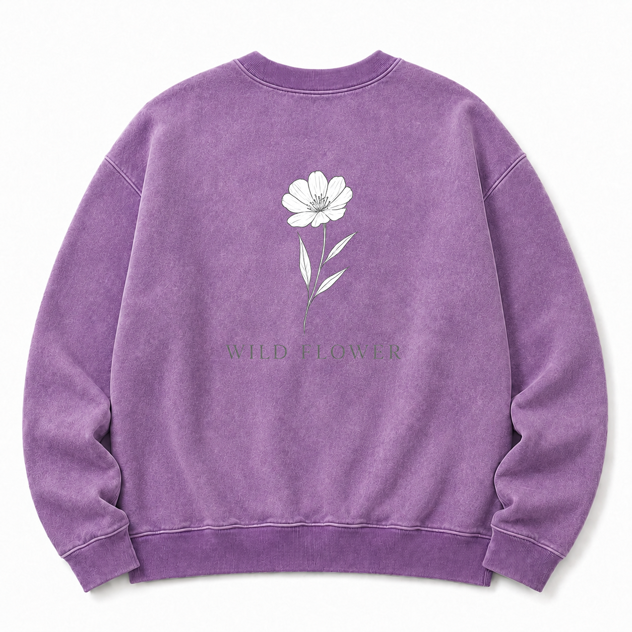 Wildblumen Sweatshirt mit Grafikdruck, gewaschen
