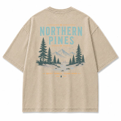 Northern Pines Forest Stream Graphic T-Shirt
