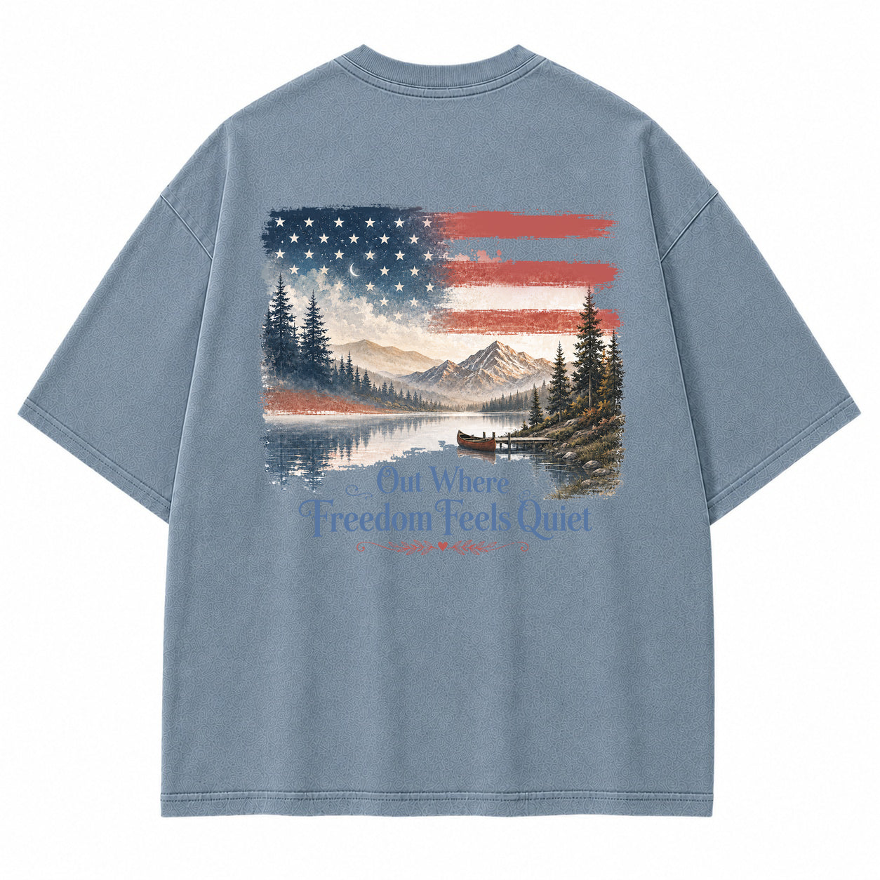 Quiet Freedom Mountain Lake Graphic T-Shirt
