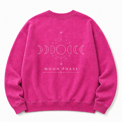 Moon Phase Celestial Washed Graphic Sweatshirt
