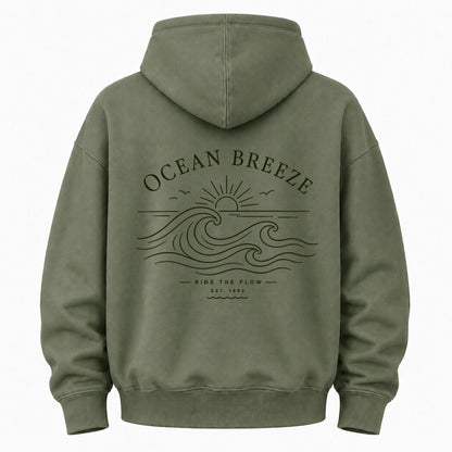 Ride The Flow Coastal Wave Graphic Hoodie