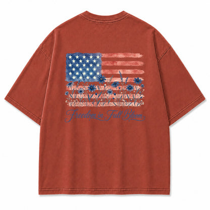 Liberty Bloom Wildflower Flag Graphic T-Shirt