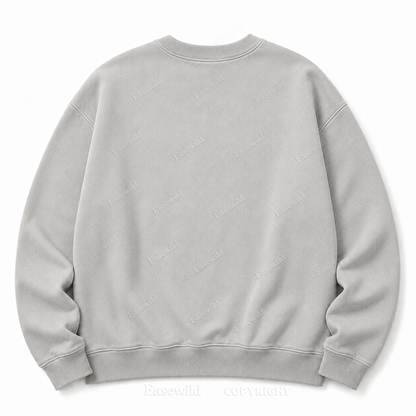 Moon Phase Celestial Front Graphic Washed Crewneck