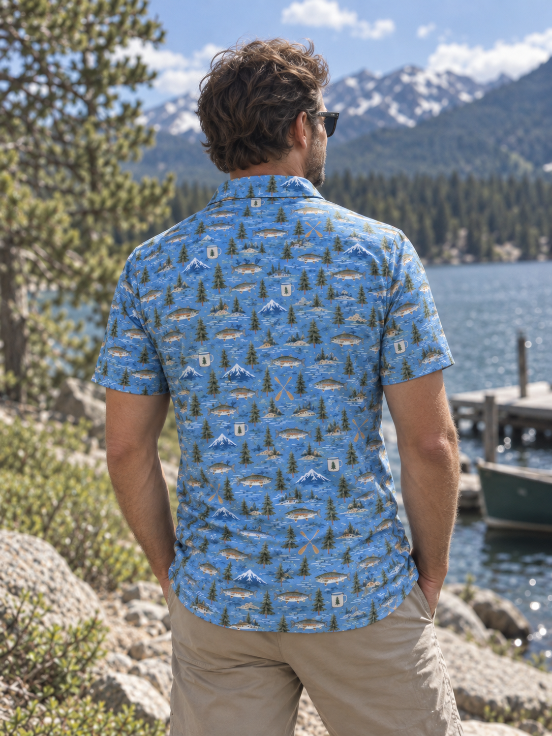 Mountain Lake Fishing Polo