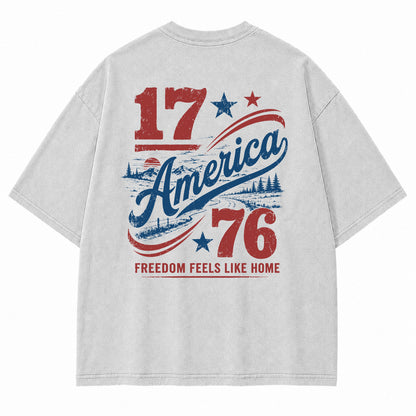 1776 Americana Mountain Landscape Graphic T-Shirt