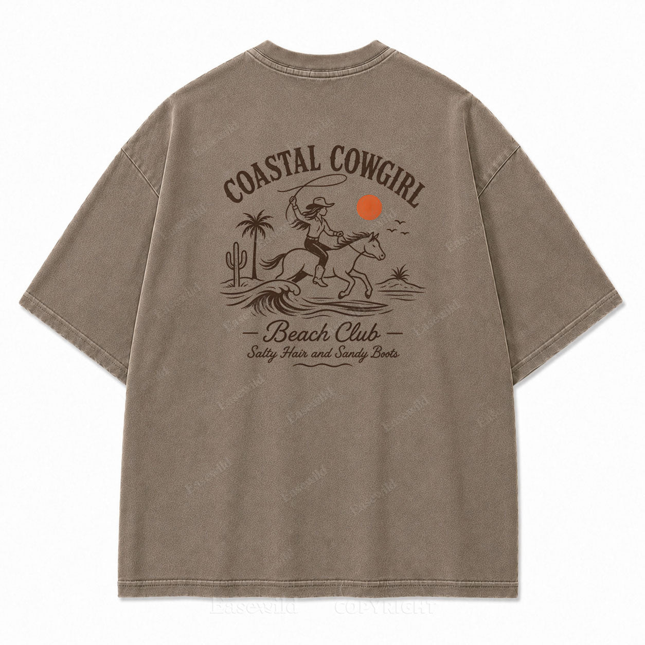 Coastal Cowgirl Club Washed Print Tee