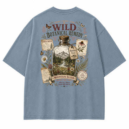 Mountain Elixir Botanical Bottle Graphic T-Shirt