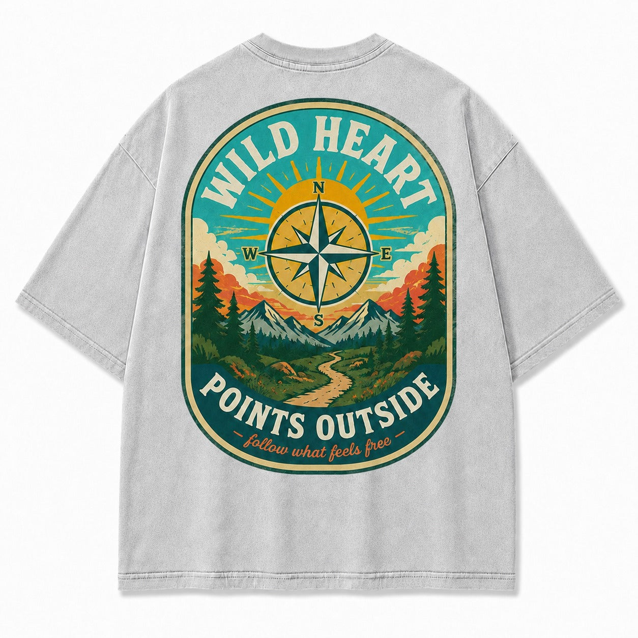 Wild Heart Points Outside Washed T-Shirt