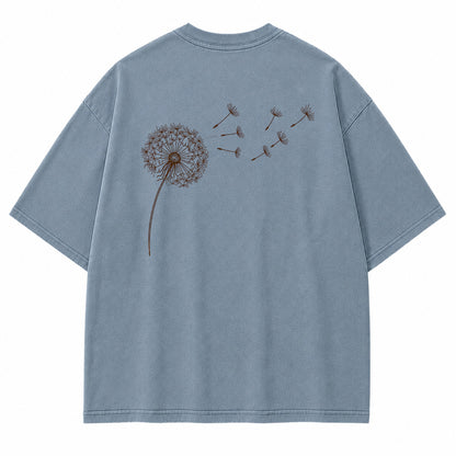 Drifting Wishes Dandelion Graphic T-Shirt