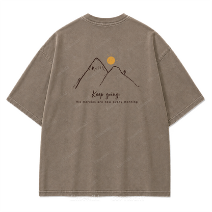 Keep Going Mountain Washed Print Tee