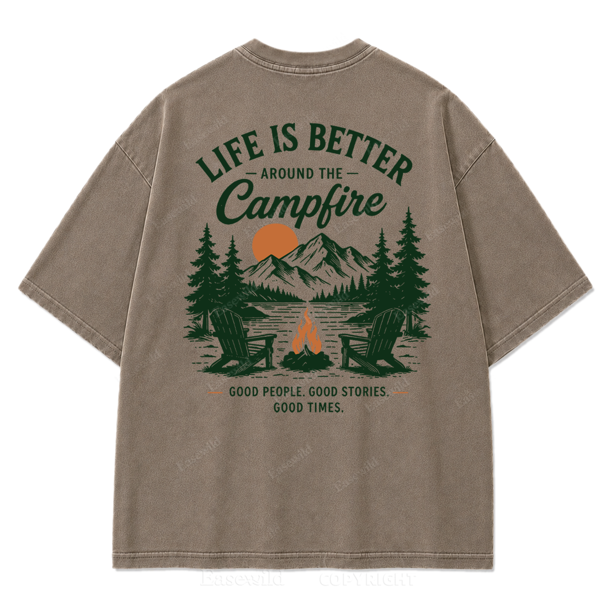 Campfire Evenings Outdoor Washed Print Tee
