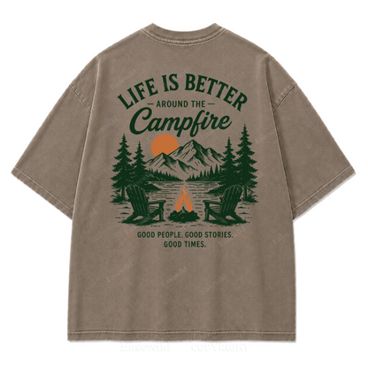 Campfire Evenings Outdoor Washed Print Tee