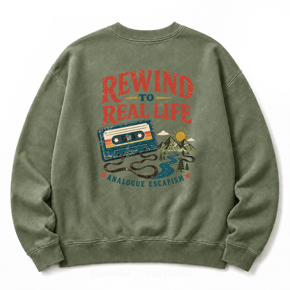 Rewind to Real Life Vintage Analogue Escape Washed Sweatshirts