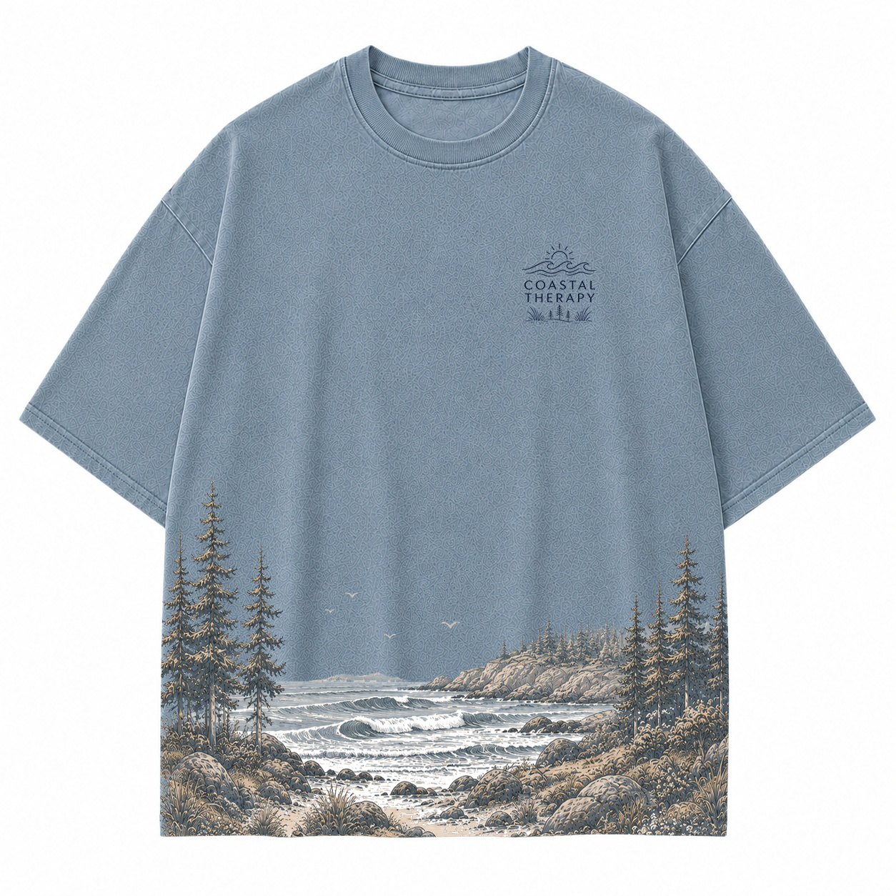 Coastal Therapy Landscape Scenic Hem Tee