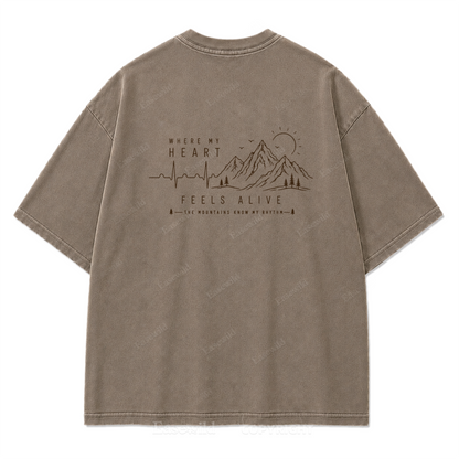 Where My Heart Feels Alive Mountain Washed Print Tee
