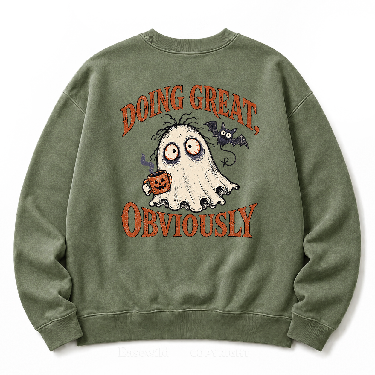 "Doing Great, Obviously" Ghost Washed Sweatshirt
