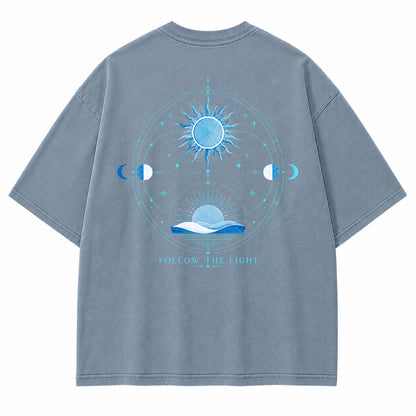 Follow The Light Solar Compass Graphic T-Shirt