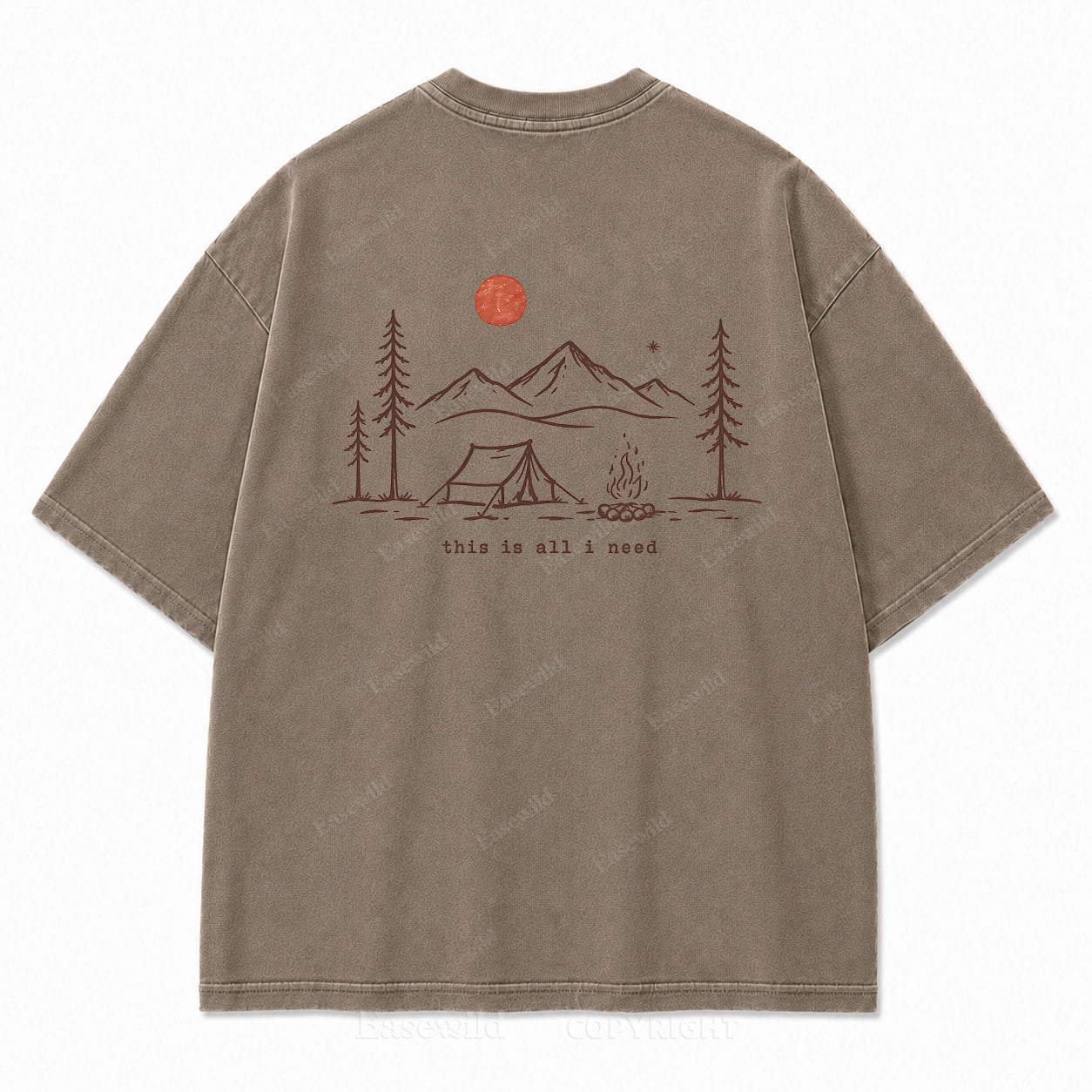 This Is All I Need Camping Washed Print Tee