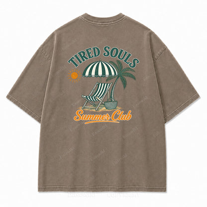 Tired Souls Summer Club Washed Print Tee